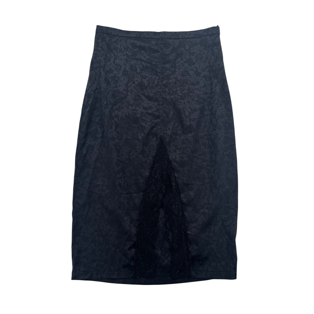Intimately Free People Olympia Skirt Womens L Black Jacquard Floral Lace Midi EX